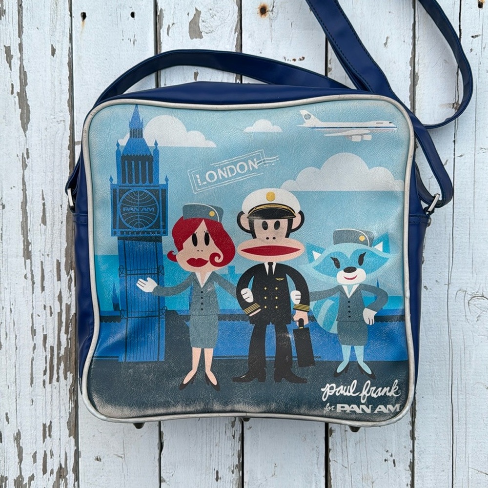Rare Vintage Paul Frank For Pan Am Messenger Bag Gem